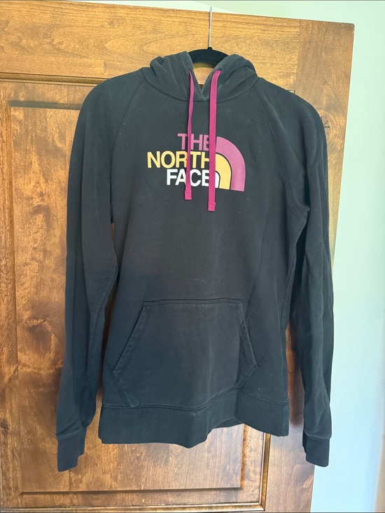 The North Face Sweaters - The North Face Women’s Black Zip-Up Hoodie with Pink & Yellow Logo